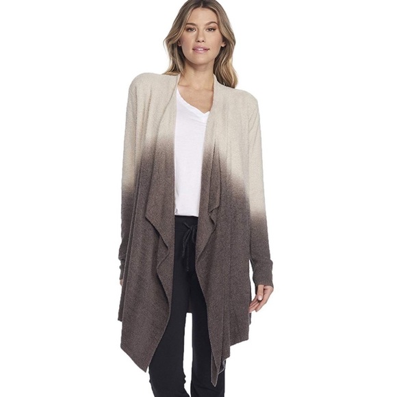 BAREFOOT DREAMS OMBRE BAMBOO CHIC LITE CALYPSO WRAP IN STONE AND COCOA - Picture 1 of 14